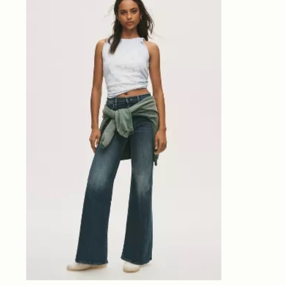 MOTHER The Hustler Roller Sneak High-Rise Wide-Leg Jeans 29